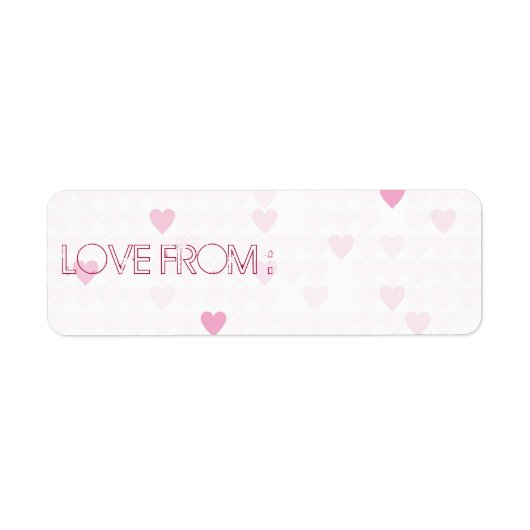 PINK "LIEBE HEART"S" RÜCKSENDEADRESSEN-AUFKLEBER (Vorne)