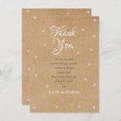 Pink Liebe Hearts Boho Baby Girl Danke Gedicht (Vorne/Hinten)