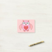 Pink Liebe Heavy Owl Post es notiert Pad Post-it Klebezettel (Auf Schreibtisch)