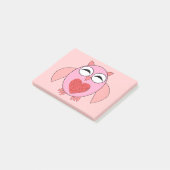 Pink Liebe Heavy Owl Post es notiert Pad Post-it Klebezettel (angewinkelt)