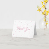 Pink Liebe Herz Confetti Skript Vielen Dank Karte (Gelbe Blume)
