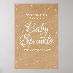 Pink Liebe Herzlich Willkommen Begrüßungszeichen d Poster