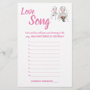 PINK LIEBE, LIEBE SONG SHOWER SPIELKARTE FLYER