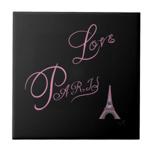 Pink-Liebe-Paris-Eiffel-Tower-einzigartig Fliese