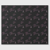 Pink-Liebe-Paris-Eiffel-Tower-einzigartig Geschenkpapier (Flach)