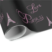 Pink-Liebe-Paris-Eiffel-Tower-einzigartig Geschenkpapier (Rolleneckpunkt)