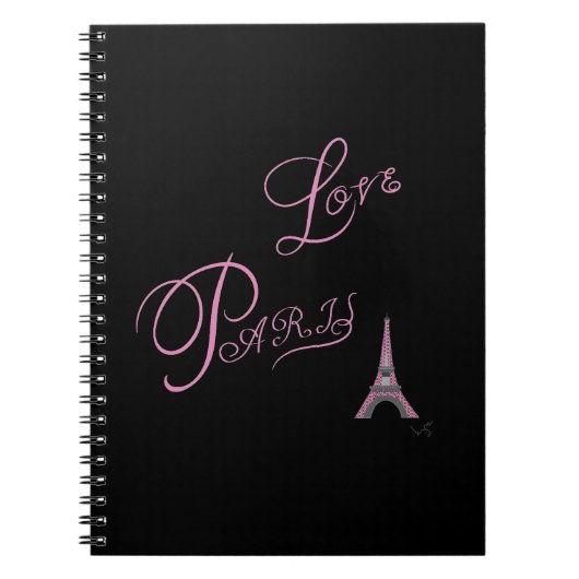 Pink-Liebe-Paris-Eiffel-Tower-einzigartig Notizblock (Vorderseite)