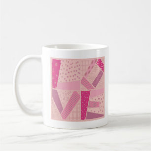 Pink Liebe Quilt Blockvalentine Hochzeitdesign Kaffeetasse