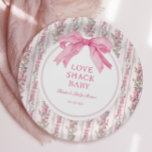 Pink Liebe Shack Babydusche Tisch Pappteller<br><div class="desc">Pink Bow Liebe Shack Babydusche Teller</div>