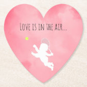 Pink Liebe Tennis Cupid Untersetzer (Vorderseite)
