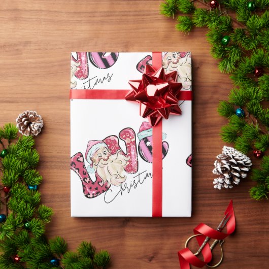 Pink Liebe Weihnachtswrapping Paper Geschenkpapier (Feiertagsgeschenk)