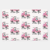 Pink Liebe Weihnachtswrapping Paper Geschenkpapier Set (Vorderseite 3)