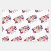 Pink Liebe Weihnachtswrapping Paper Geschenkpapier Set (Vorderseite)