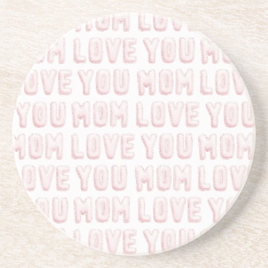 Pink Liebt dich Mama Getränkeuntersetzer (Vorne)