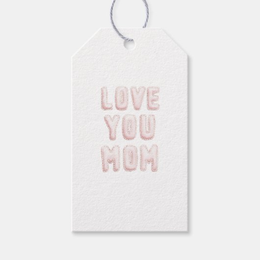 Pink Liebt dich Mama Muttertag Geschenkanhänger (Vorderseite)