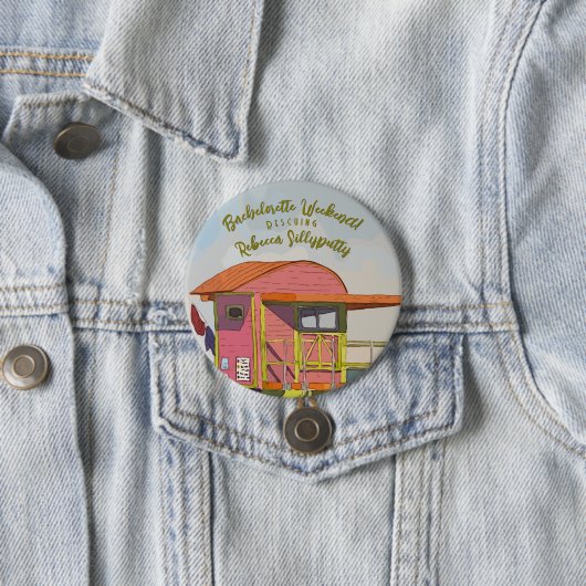 Pink Lifeguard Vibes Bachelorette Wochenende Button (Beispiel)