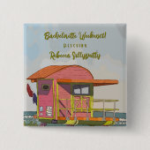 Pink Lifeguard Vibes Bachelorette Wochenende Button (Vorderseite)