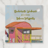 Pink Lifeguard Vibes Bachelorette Wochenende Geschenkanhänger (Rückseite)
