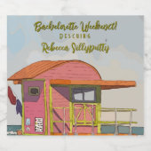 Pink Lifeguard Vibes Bachelorette Wochenende Schaumweinetikett (Einzelnes Label)