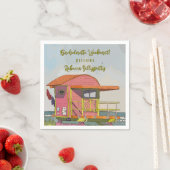 Pink Lifeguard Vibes Bachelorette Wochenende Serviette (Beispiel)