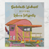 Pink Lifeguard Vibes Bachelorette Wochenende Weinetikett (Einzelnes Label)