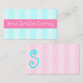 Pink & Light Aqua Umschließungskarte Begleitkarte (Vorne/Hinten)