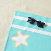 Pink Light Blue Beach Baby Love Stars Strandtuch (Beispiel)