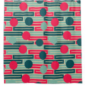 Pink, Light Blue, Teal Rectangles and Circles  Duschvorhang (Vorderseite)