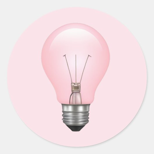 Pink Light Bulb Emoji Runder Aufkleber (Vorderseite)