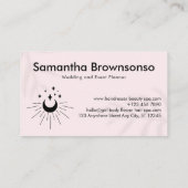 Pink Light Celestie Themed Moon and Stars Visitenkarte (Rückseite)