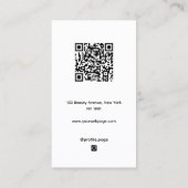 Pink light gray minimalist makeup visitenkarte (Rückseite)