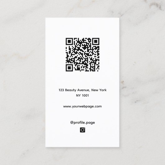 Pink light gray minimalist makeup visitenkarte (Rückseite)