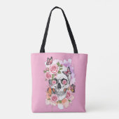 Pink Light Legacy - Gothic Skull & Rose Tote Bag Tasche (Rückseite)