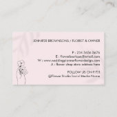 Pink Light Simple Clean Hand Hold Blumen Business Visitenkarte (Rückseite)