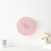 Pink Light Soft Textur Look Wall Clock Runde Wanduhr (Zuhause)