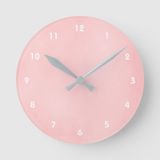 Pink Light Soft Textur Look Wall Clock Runde Wanduhr (Vorderseite)