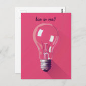 Pink Lightbulle Postkarte (Vorne/Hinten)