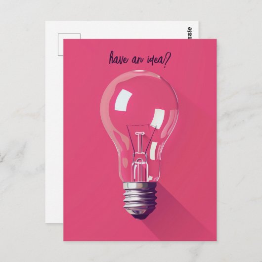 Pink Lightbulle Postkarte (Vorne/Hinten)