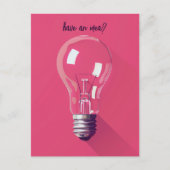 Pink Lightbulle Postkarte (Vorderseite)