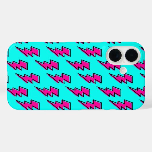 Pink Lighting Volt Mobile Phone Case 80s Design (Rückseite (Horizontal))
