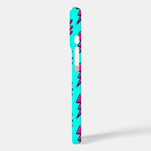 Pink Lighting Volt Mobile Phone Case 80s Design (Rückseite / Links)