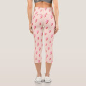 Pink Lightning Bolt Pattern Capri Leggings (Rückseite)