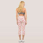 Pink Lightning Bolt Pattern Capri Leggings (Rückseite)