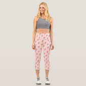 Pink Lightning Bolt Pattern Capri Leggings (Vorderseite)