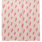 Pink Lightning Bolt Pattern Duschvorhang (Vorderseite)