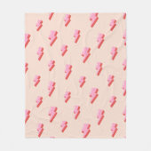 Pink Lightning Bolt Pattern Fleecedecke (Vorderseite)