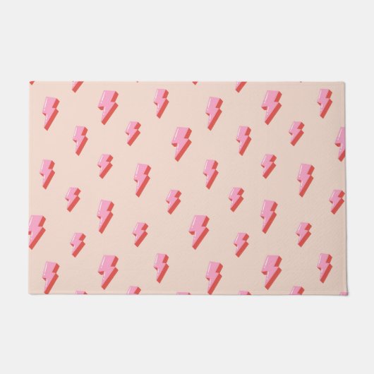 Pink Lightning Bolt Pattern Fußmatte (Vorderseite)