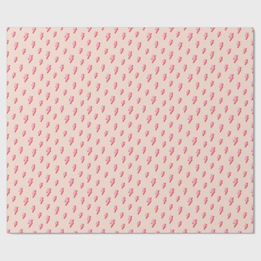 Pink Lightning Bolt Pattern Geschenkpapier (Flach)