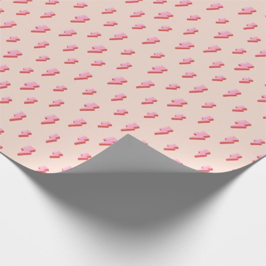 Pink Lightning Bolt Pattern Geschenkpapier (Ecke)