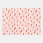 Pink Lightning Bolt Pattern Geschenkpapier Set (Vorderseite 3)